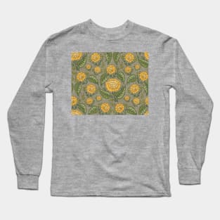 Folk Art Flowers-Sunshine Long Sleeve T-Shirt